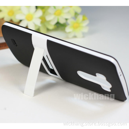 Hybrid TPU Soft Matte Case with PC Hard Stand for LG G3